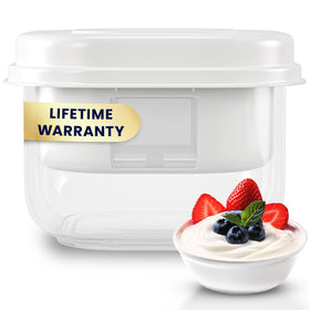 Ultimate Yogurt Strainer pours yogurt to create thicker, creamier Greek yogurt.
