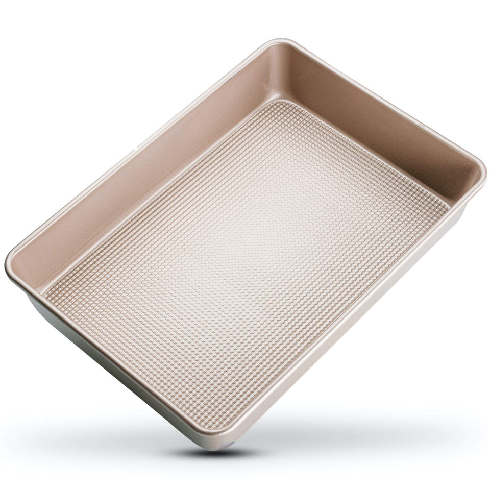 Ultra Cuisine 9x13 pan with diamond texture for even baking.