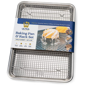 Ultra Cuisine aluminum baking sheet with even heat for consistent baking.
