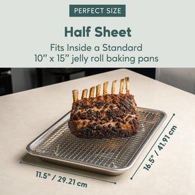 Ultra Cuisine rack shown dishwasher-safe for easy cleanup