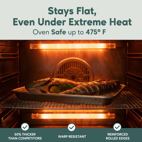 Ultra Cuisine compact rack fits quarter sheet pan for efficient airflow