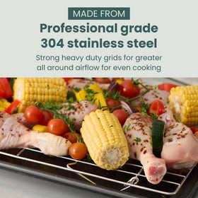 Ultra Cuisine dishwasher-safe rack for easy cleanup after baking and roasting.