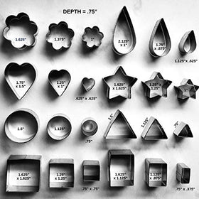 Ultra Cuisine geometric cutters offer circle, square, triangle and rectangle shapes.