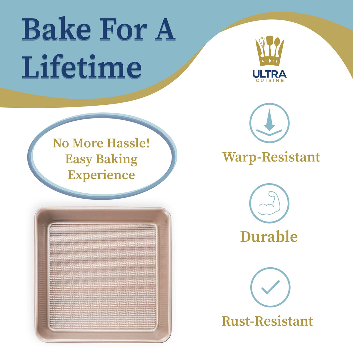 Easy-clean design allows simple hand washing after baking.