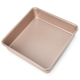 Ultra Cuisine square cake pan with diamond texture for easy release.