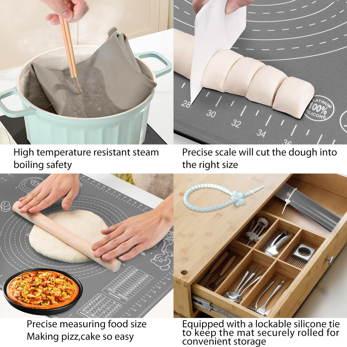 Rolling dough on ULTRAKENO mat primes for cookies or bread.