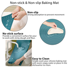 ULTRAKENO pastry mat with 5 mm raised edge to contain flour and liquids.