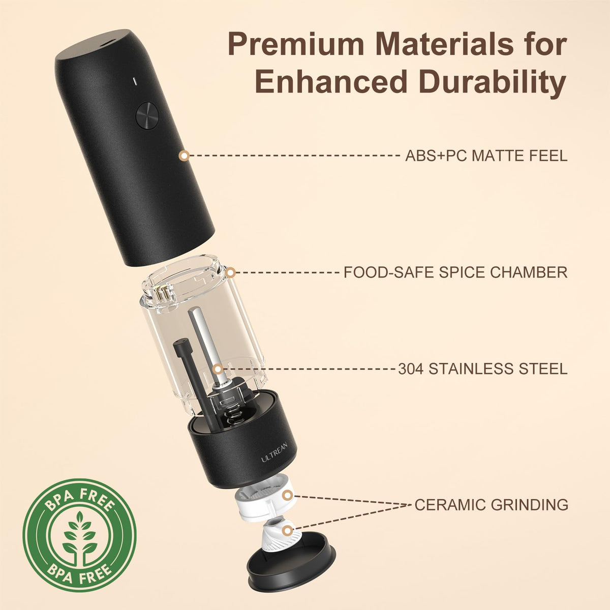 Ultrean 70 ml capacity container reduces refills during cooking