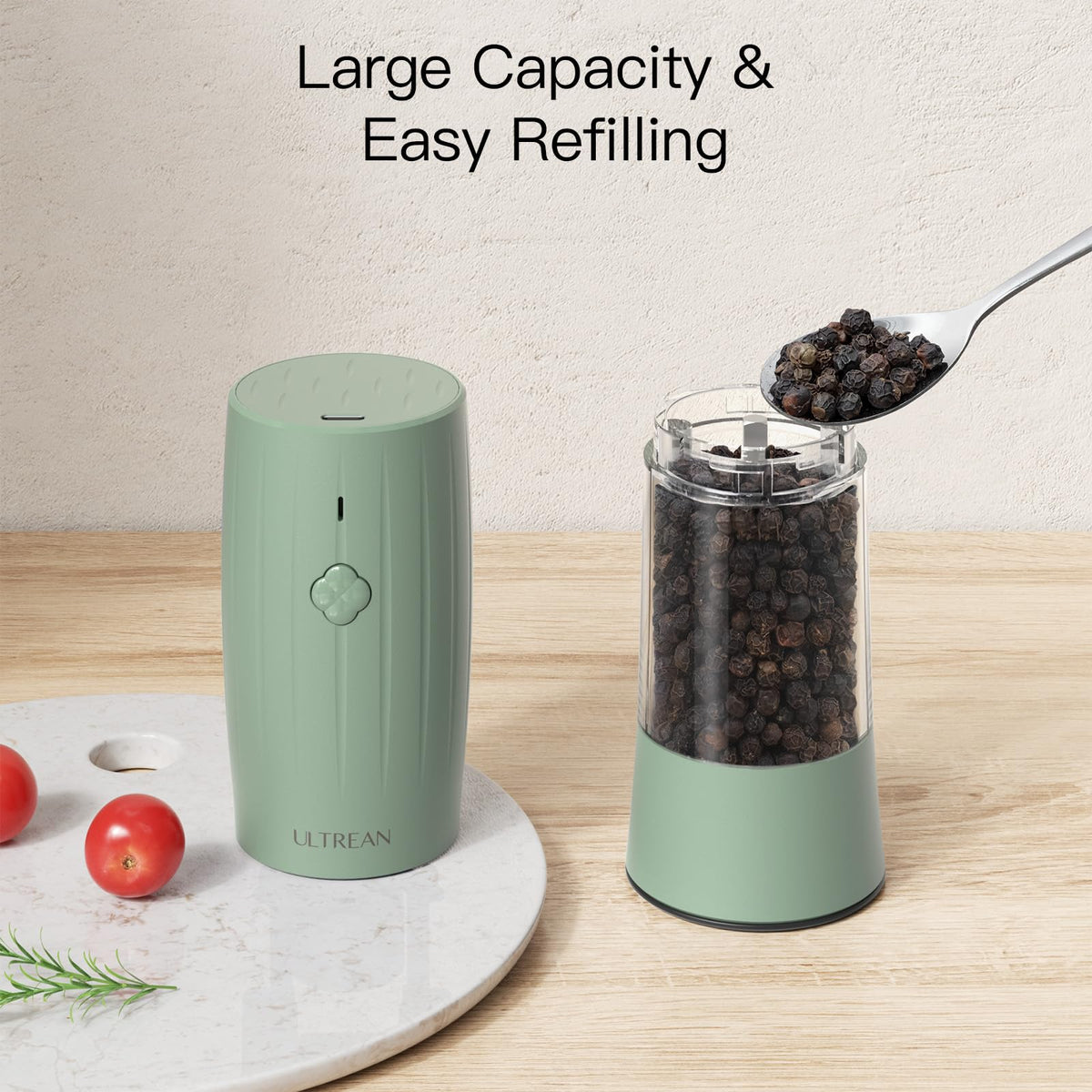 Ultrean 80ml container reduces refills and keeps flavors separate.