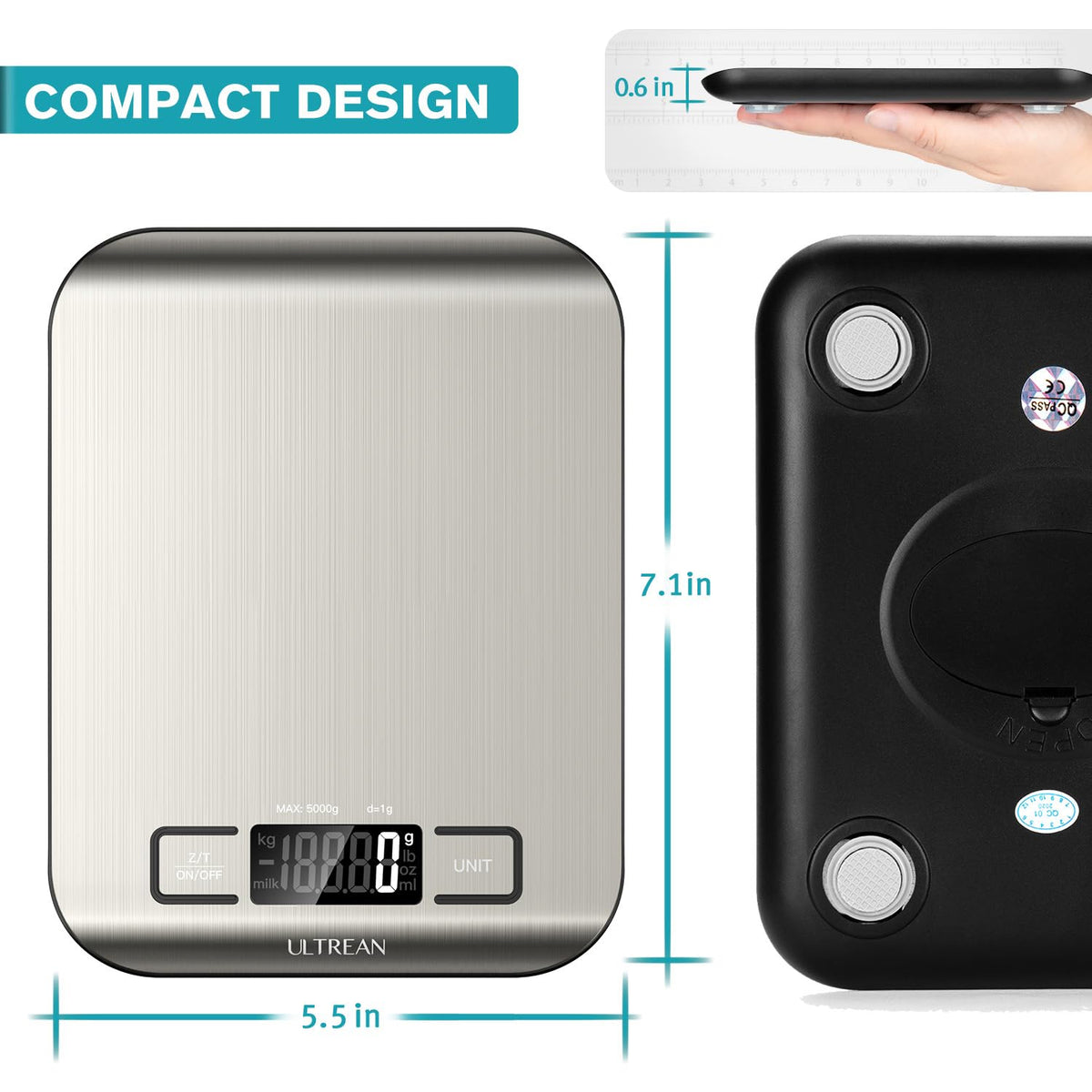 Ultrean scale arrives with an included battery for immediate use.