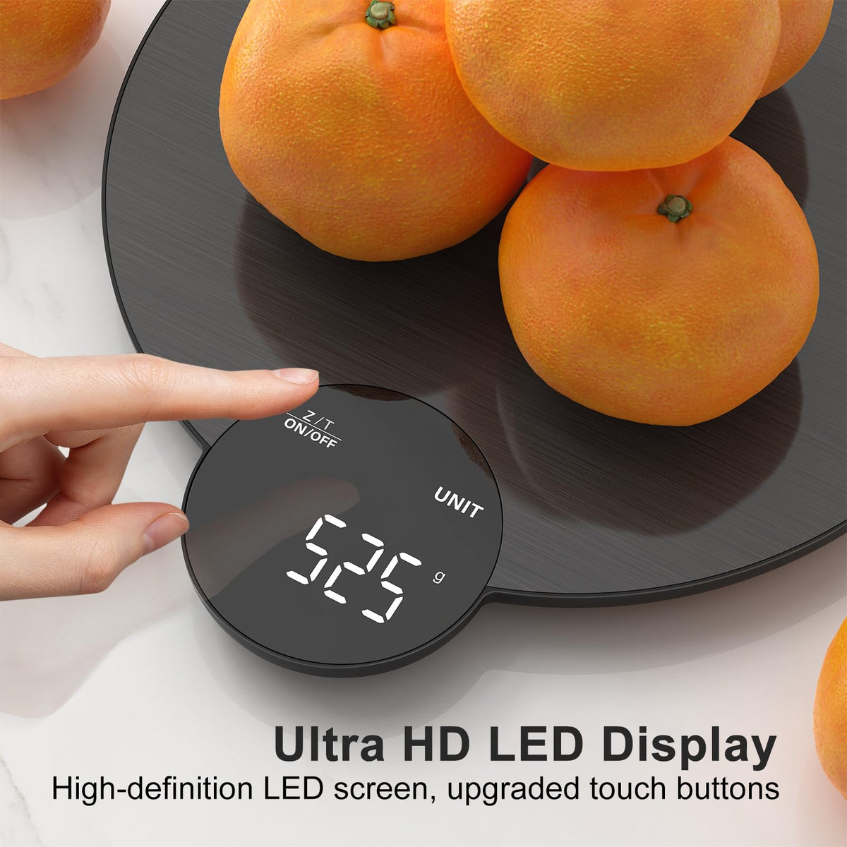 Ultrean precision scale with touch buttons and tare function for quick portions.