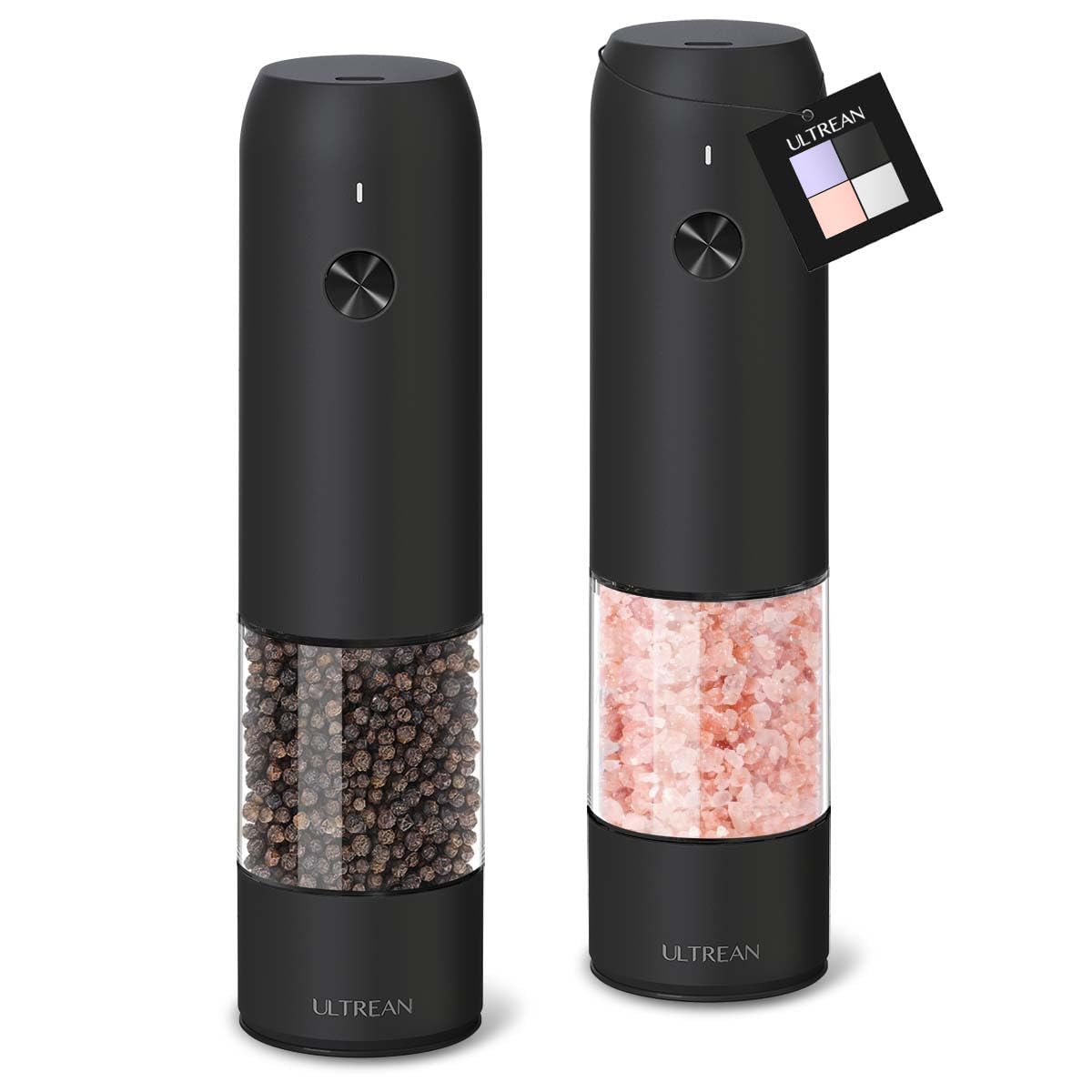 Ultrean rechargeable pepper grinder with LED light for precise table seasoning