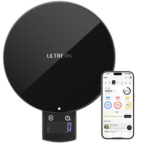 Ultrean smart scale displaying nutrition calculator for precise tracking