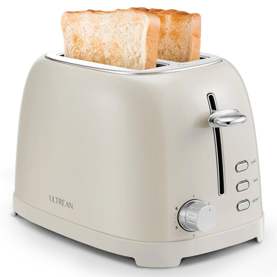 Ultrean 2-slice toaster with extra-wide slots for bagels and thick bread.