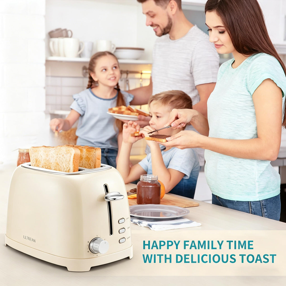 Ultrean toaster in bagel mode for one-sided toasting and crisp texture.