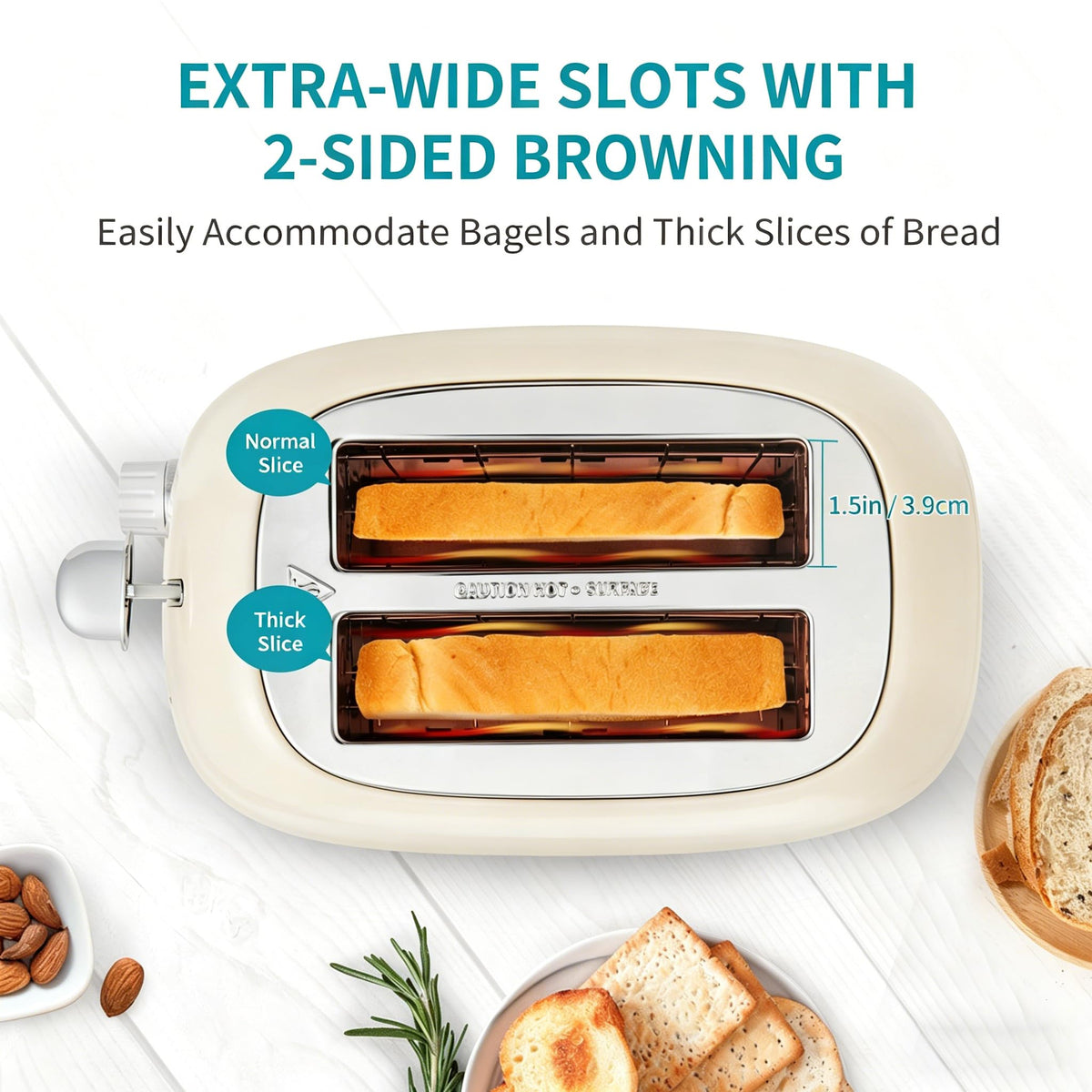 Ultrean defrost mode evenly toasts frozen bread for quick meals.