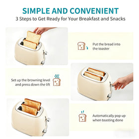 Ultrean removable crumb tray for easy surface cleaning after toasting.