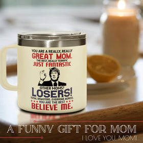 UMACVN 14oz mug outdoors for travel use.