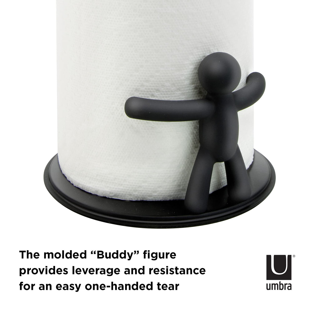 Umbra Buddy durable design uses metal with molded soft-touch polypropylene.