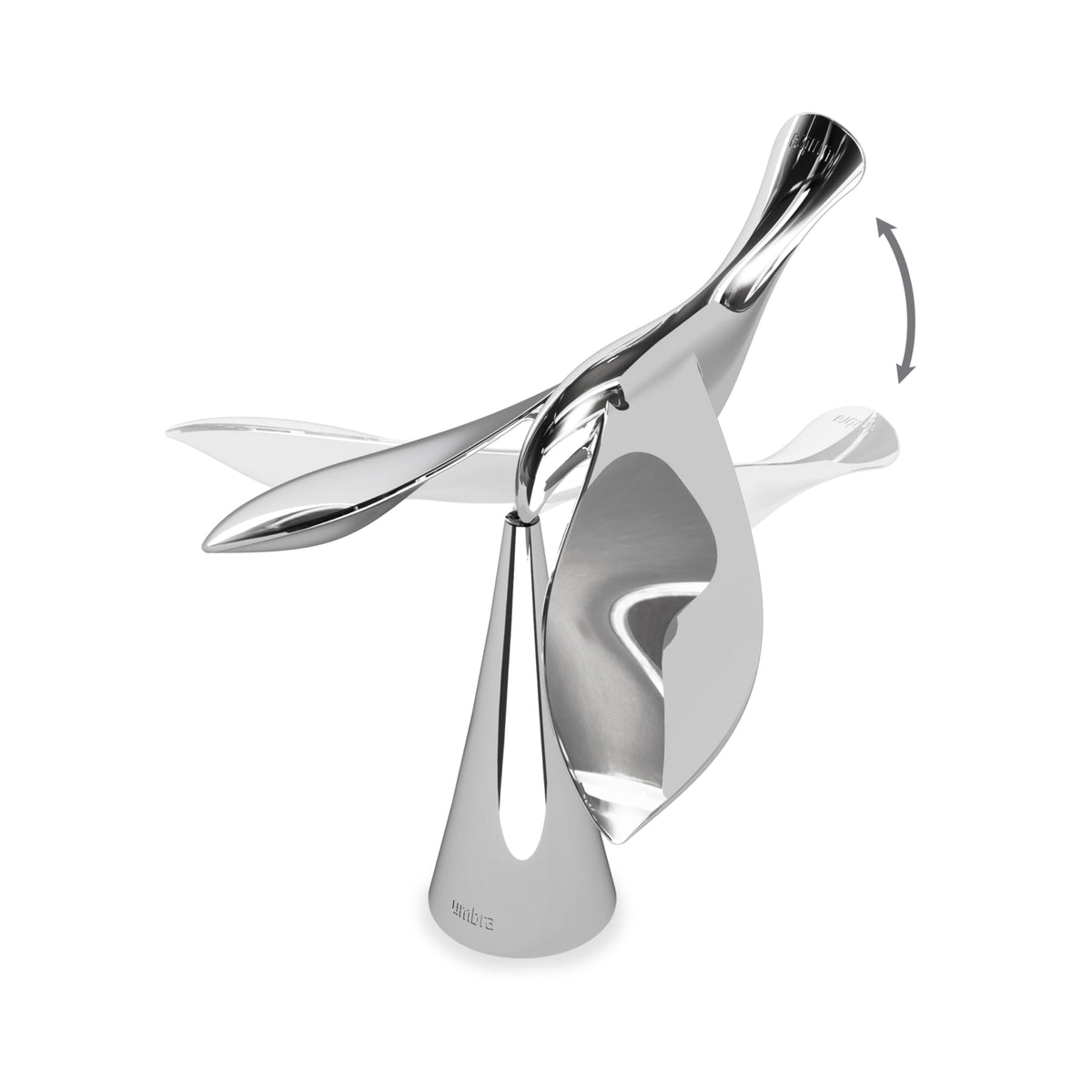 Umbra Tipsy bottle opener on chrome stand showcases functional sculpture for your home bar.
