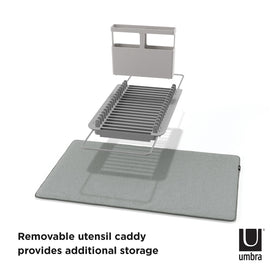 Umbra UDry holds up to 16 dishes with tidy drainage space.