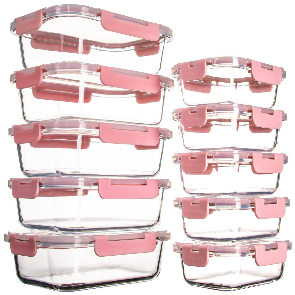 UMEIED 34oz rectangle glass container for meal prep with clear visibility