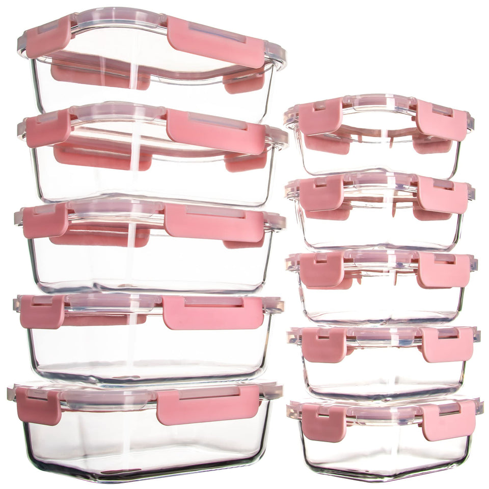 UMEIED 34oz rectangle glass container for meal prep with clear visibility