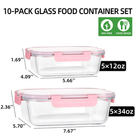 UMEIED 12oz rectangle glass container ideal for snacks and lunches on the go.