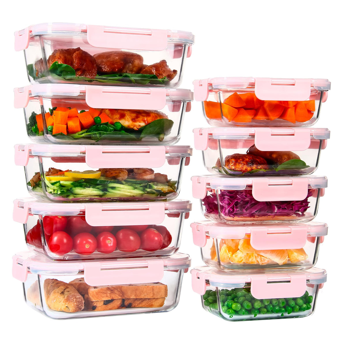 UMEIED 34oz rectangle glass container for meal prep and portion control.