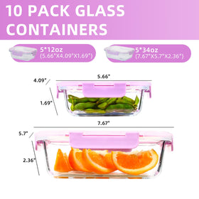 UMEIED 34oz rectangle glass container offers ample space for bulk meal prep.