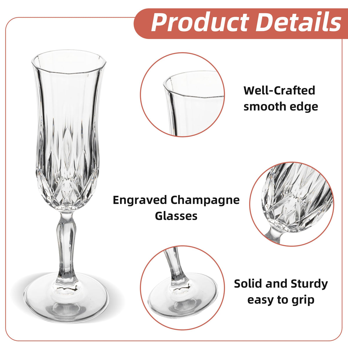 UMEIED 4.16 oz flutes balance generous pours with aroma exposure for sparkling wines.