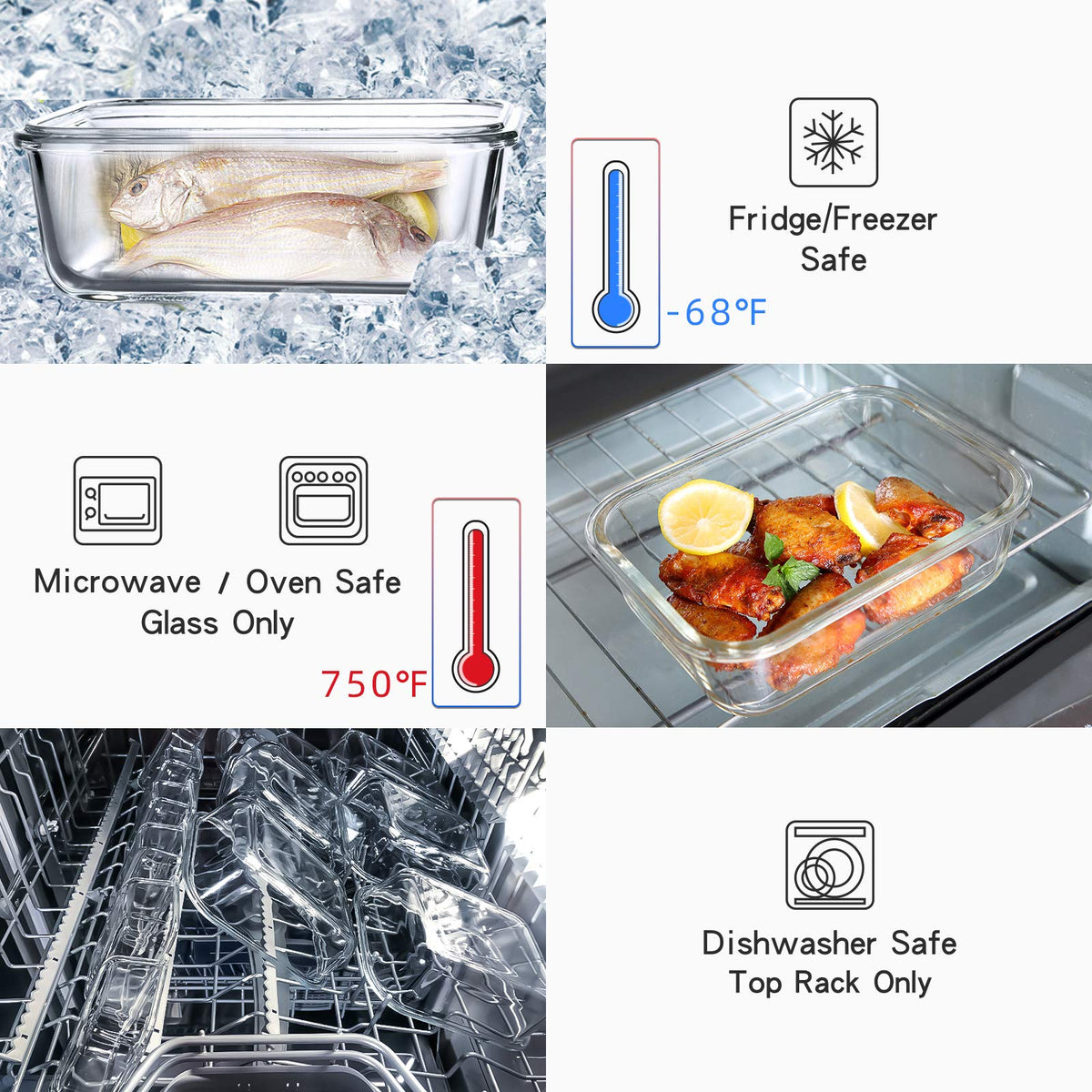 UMEIED borosilicate glass for durable, clear storage and easy visibility.