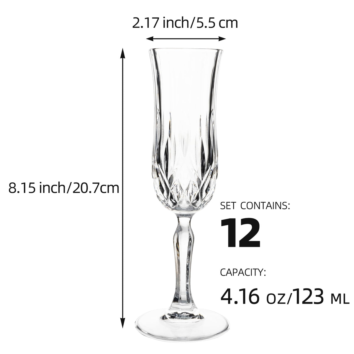 UMEIED etched pattern champagne glasses offer crisp clarity for weddings and celebrations.