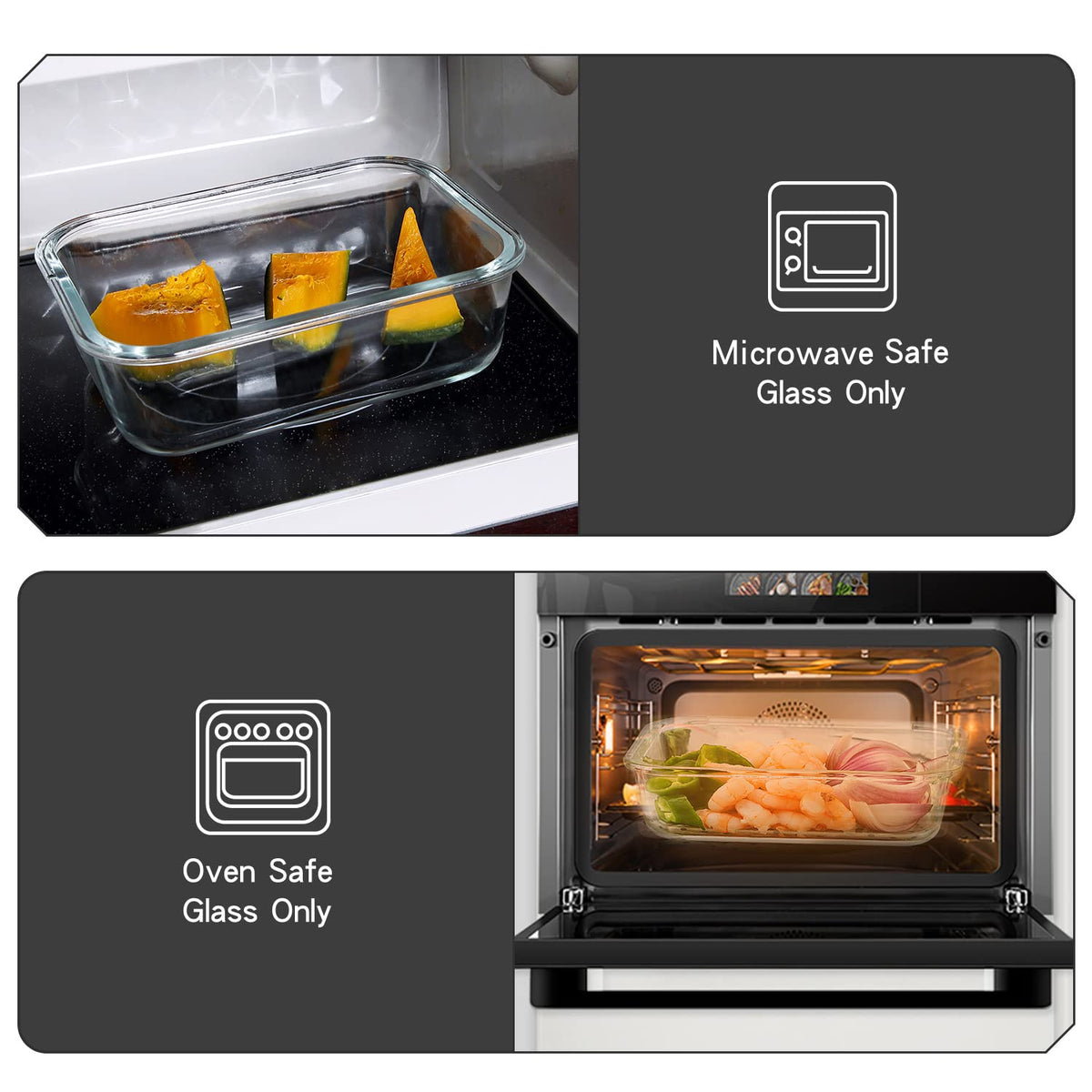 UMEIED stackable design saves kitchen space with transparent glass for quick identification