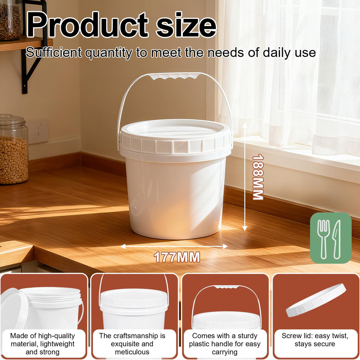 UMETASS freezer-safe storage buckets ready for leftovers and frozen treats.