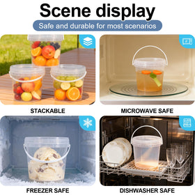 UMETASS compact see-through storage bucket for organized fridge shelves.