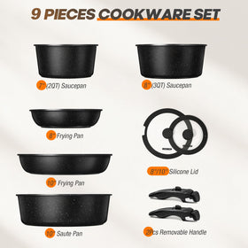 UMETRE nonstick cookware in eco-friendly aluminum for easy release.
