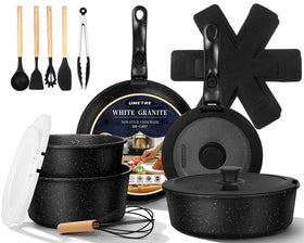 UMETRE pots and pans set with detachable handle for versatile cooking in small spaces.
