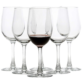 UMI UMIZILI 12oz wine glasses set of 6 on table, clear visibility for red or white wines