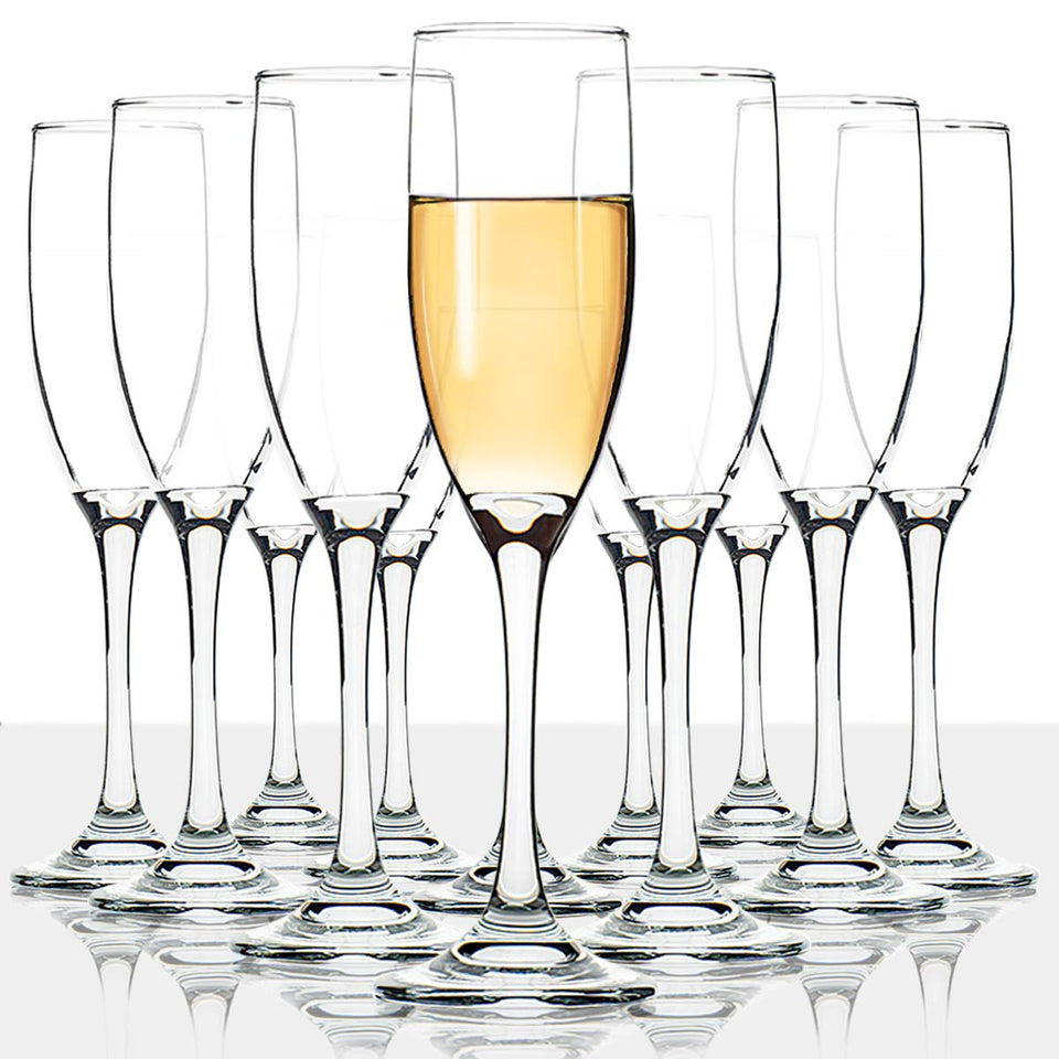 UMI UMIZILI Classic Champagne Flutes 12-pack 6oz crystal clear for elegant toasts