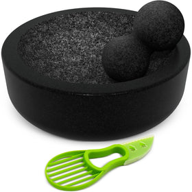 UMIEN granite mortar and pestle 8-inch, sturdy for grinding spices.