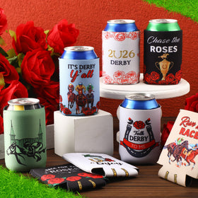 Umigy derby themed patterns on can sleeve add festive vibe to parties.