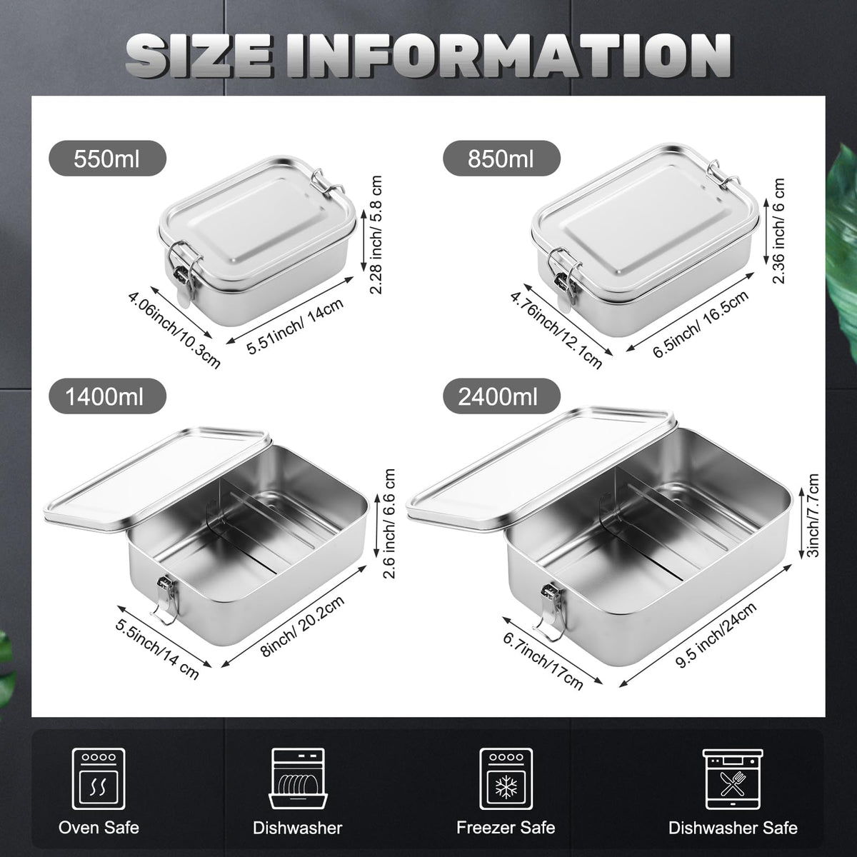 Umigy stainless steel lunch box with leak-proof clips sealing in freshness