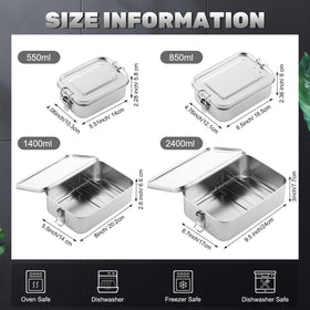 Umigy stainless steel lunch box with leak-proof clips sealing in freshness