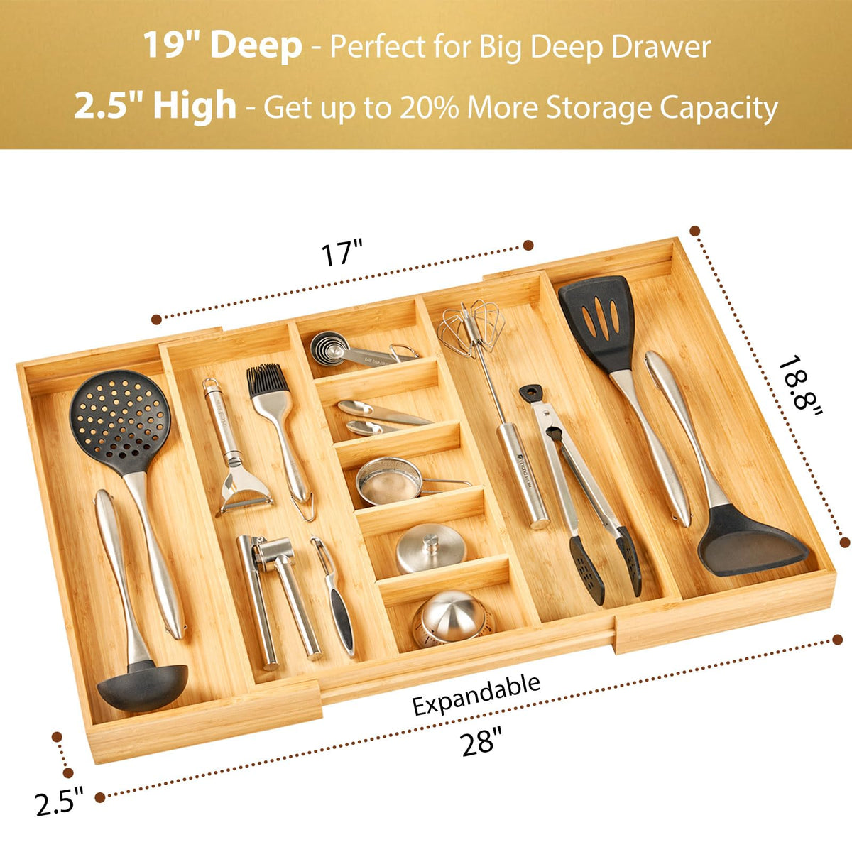 Umilife bamboo drawer divider assembly close-up shows sturdy joints