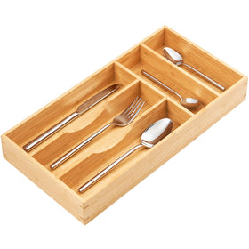 Umilife bamboo drawer organizer fits small drawers, keeps silverware neatly separated