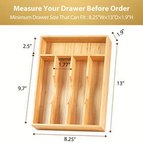 Umilife bamboo organizer with anti-skid feet preventing movement.