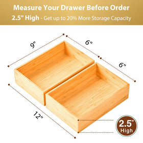 Umilife extra-high bamboo organizer offering deep storage for large utensils.