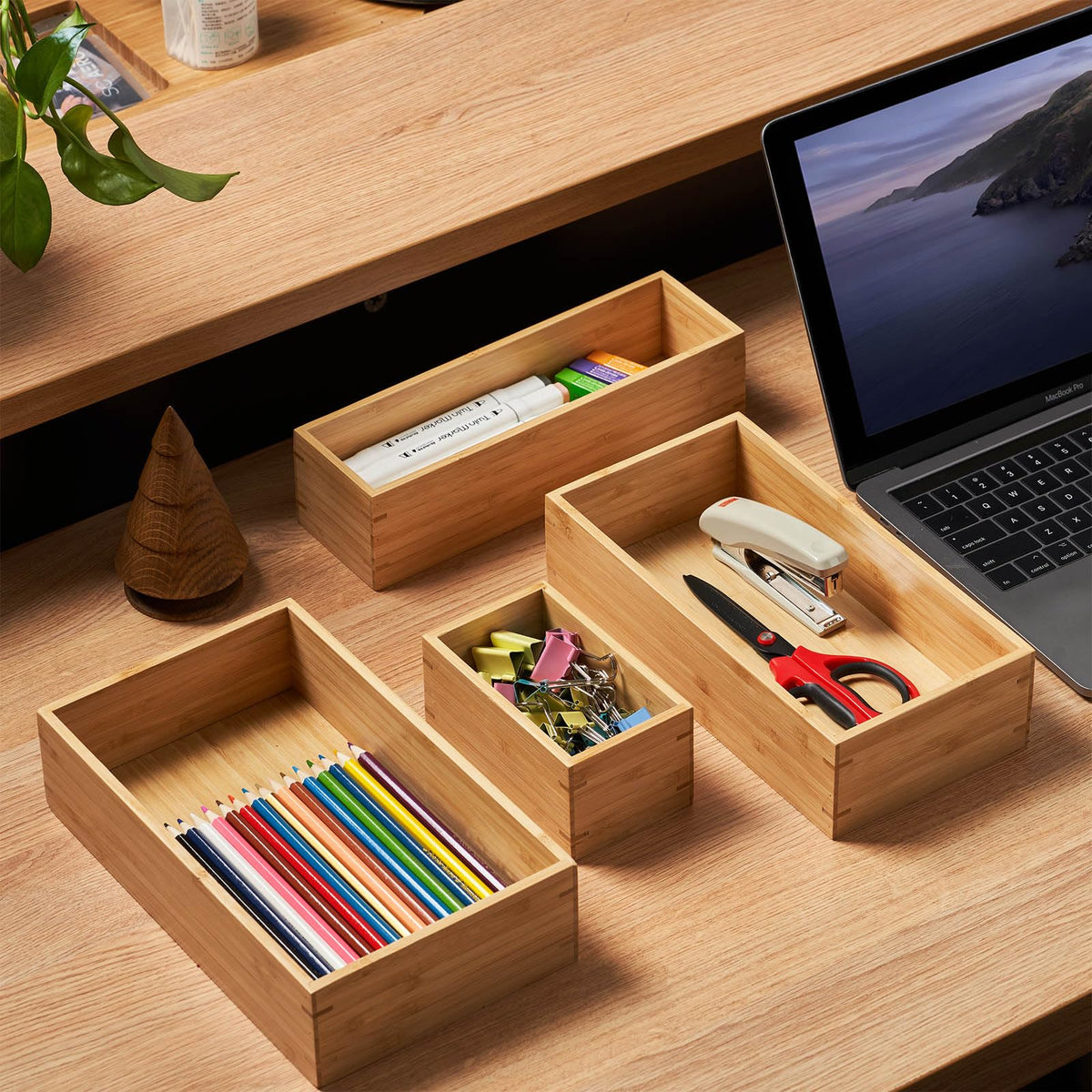 Umilife multipurpose bamboo organizer suitable for office, bathroom, and pantry