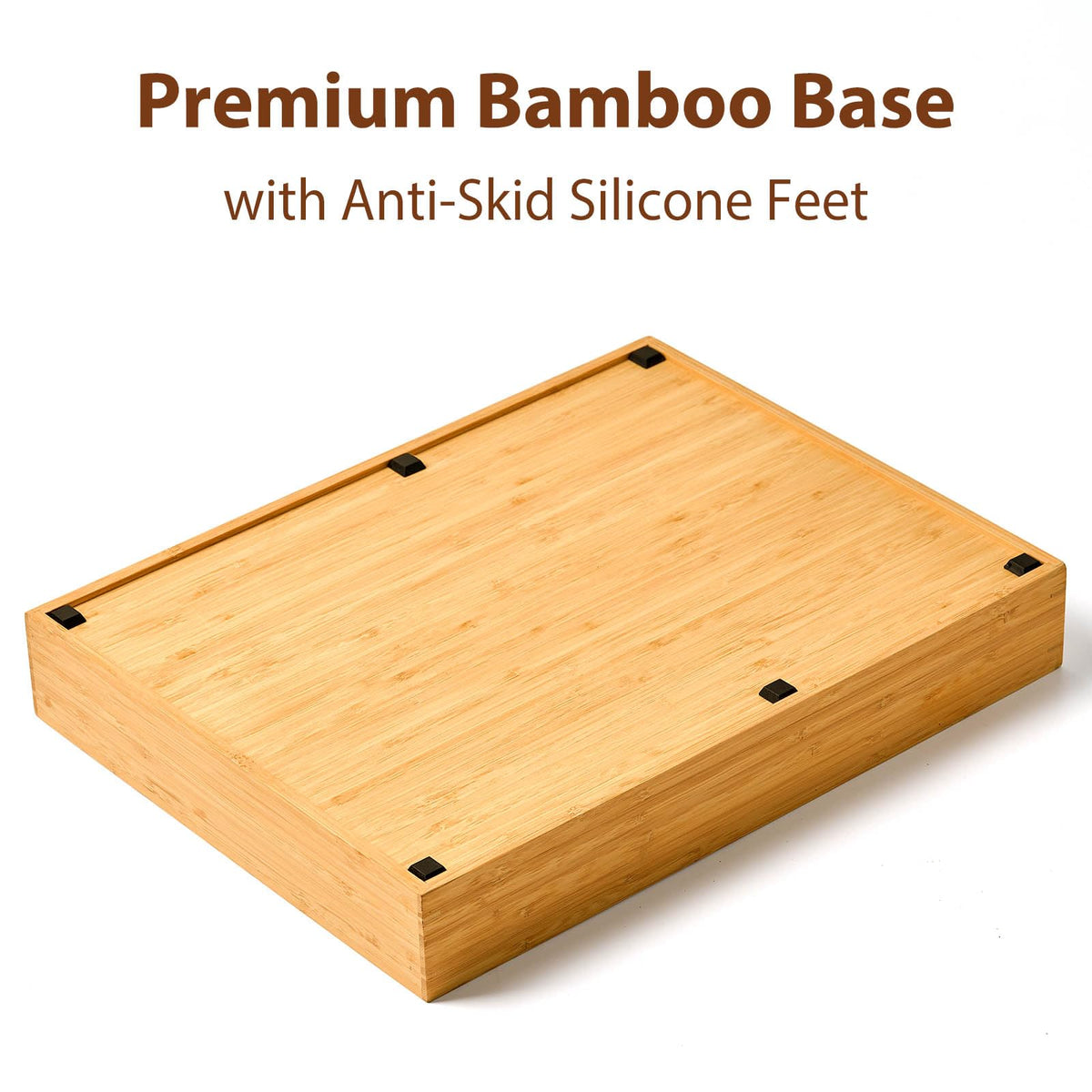 Umilife bamboo organizer with deep compartments ideal for knives and forks.